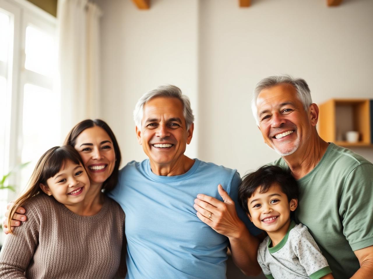 Família feliz protegida com plano de saúde